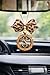 Personalized Wooden Car Charm with Bow, Custom Letter Rearview Mirror Accessory, Handmade Laser Cut Wood Car Decor, Made in USA, Cute Rustic Gift for Women, Teens, New Drivers