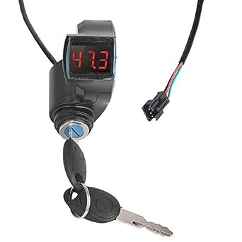 VGEBY1 Handlebar Control Switch Thumb Throttle Digital Voltage Display Switch Power with Key Lock