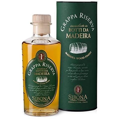 Sibona Grappa Riserva Botti da Madeira 40% vol. (1 x 0,5l) - Fassgelagerter, italienischer Grappa gereift in Madeira-Fässern Cover
