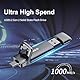 SSK USB C Externe SSD 2TB, mit bis zu 1000MB/s, Extreme Schneller Solid State Drive, Dual-USB Typ C + USB A USB3.2 Gen2 Datenspeicher für Android-Telefon, Laptop, Tablet, Mac