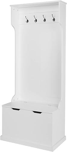 DESIGNSCAPE3D Árbol de entrada con almacenamiento, perchero, color blanco