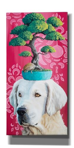 Epic Graffiti 'White Lab On Bonsai' by Heather Gauthier Art Canvas Wall Art, 20" x 40"