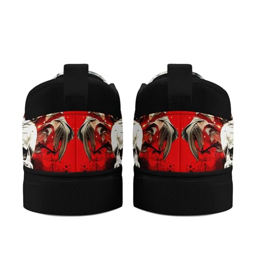 Men's Slip-On Canvas Shoes Gothic Skull Print Casual Lightweight Loafers Comfortable Walking Sneaker for Women3