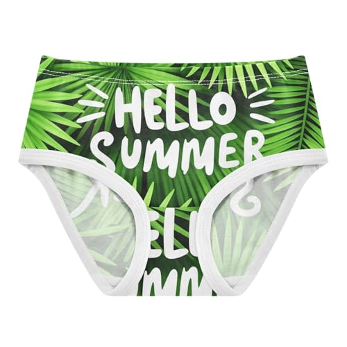 Cotton Toddler Underwear Custom Summer Green Tropical Palm Leaves Panties for Girl Florals Kids Briefs Undies 2t