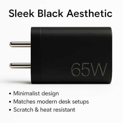 Image of Addtam 65W Original USB-C PD Fast Charging Adapter, Multi-Port Wall Charger for Laptop, MacBook, Chromebook, Tablet, Samsung, Google, Nothing, Motorola, OnePlus, Android Smartphones, Black