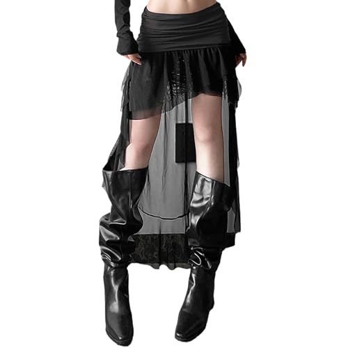 Elegant Ruffles White Skirt with Slit Y2k Fairycore Tie Up Low