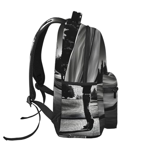 Mochila de senderismo EdWal con estampado de golf blanco y negro impermeable bolsa de viaje 3
