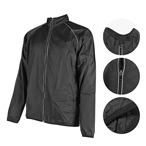 Chaqueta rompeviento liviana para ciclismo negra miniatura 3