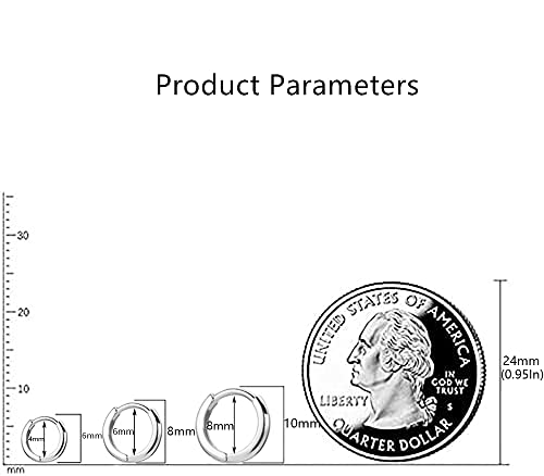 Minimalist Tiny Small Hoop Earrings for Women Girls 925 Sterling Silver Gold Plated Polished Mini Huggie Hoops Cartilage Cuff Helix Thin Wrap Hypoallergenic Simple Jewelry (20g/6mm Silver)2