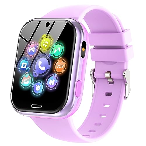 Lylica Reloj Inteligente Niños - Smartwatch Niño para y Niña con Podómetro, 19 Juegos, Llamadas, SOS, Música, Linterna, Juguetes para niños de 3-12 años Navidad Cumpleaños Regalo (Violeta Claro)