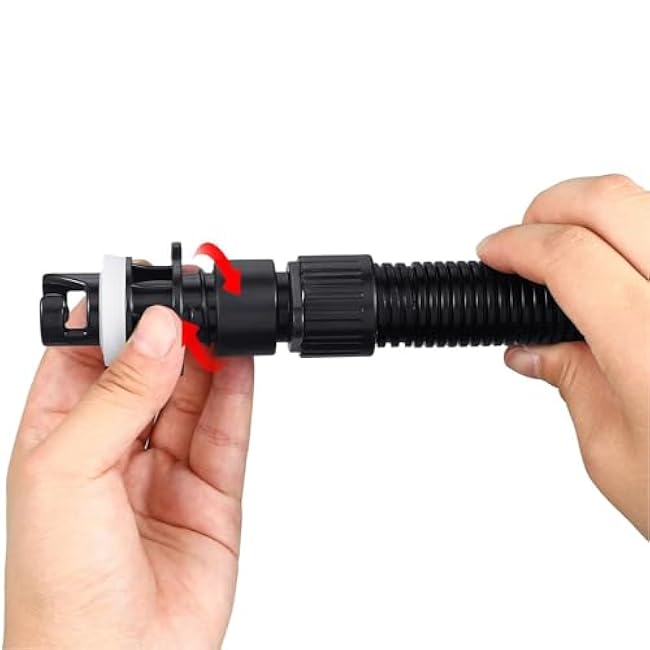 RiToEasysports Secure Connection Paddle Board Pump, 6 Adapters Inflatable Boat Pump Adapter Air Hose Kit for Inflatable Boat Raft
