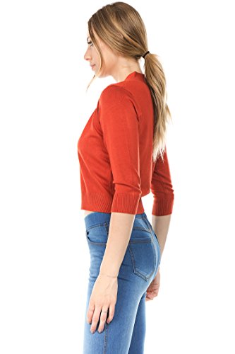 Image of Cielo Women's Soft Solid Open Front 3 /4 Sleeve Sweater Cardigan