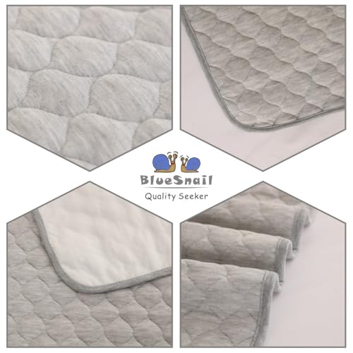 BlueSnail Washable Underpads,Waterproof,Soft, Portable and Reusable Incontinence Pads for Toddler,Adults,Elderly and Pets (34"x36" Pack of 2)(Dark Gray)