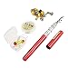 Lixada Pen Fishing Rod Reel Combo Set Telescopic Pocket Fishing Rod Pole + Reel Aluminum Alloy Fishing Line Soft Lures Red