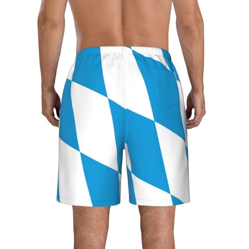 Flag of The Bavarian Lozenge Variant Men's Beach Pants-Quick-Dry & Comfortable Mens Beach Shorts for Men, Perfect for Surfing and Everyday Wear White3