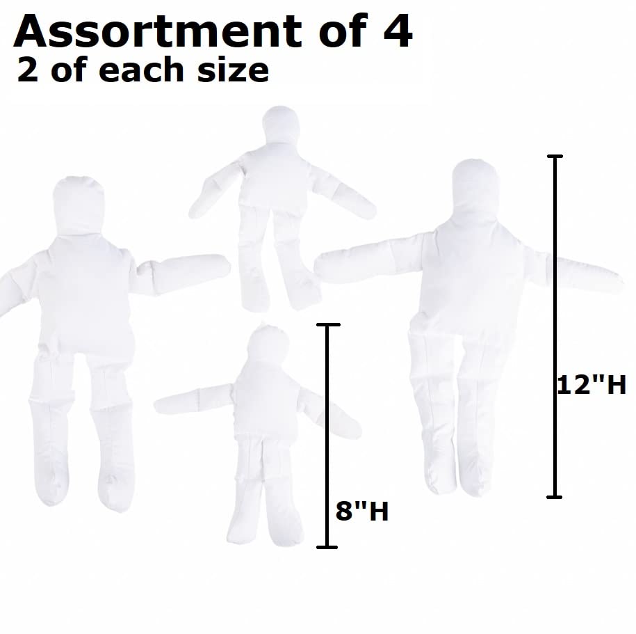 Grupo de 4 cuerpos de muñeca de tela 8 y 12 pulgadas miniatura 2