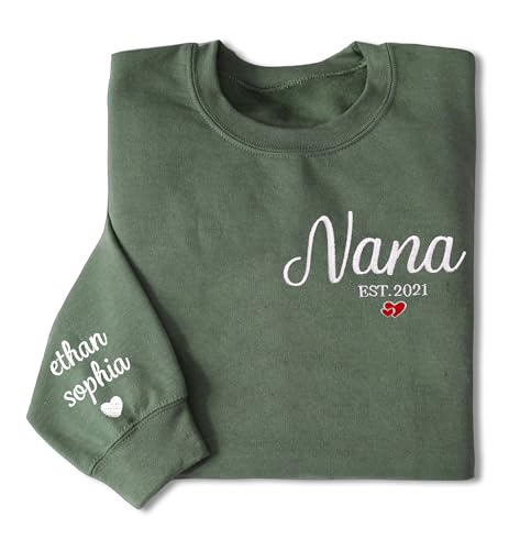 Personalized Embroidered Nana Sweatshirt With Kid Names on...