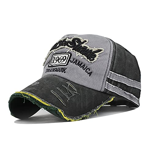 YULOONG Vintage Cotton Baseball Cap Denim Frayed Edge Sunhat Adjustable Unisex