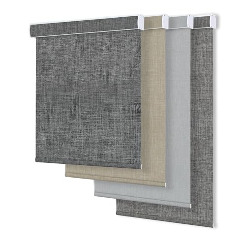Allesin Zen Customize Cordless Roller Shades,Blackout Blinds for Windows Thermal Insulated,UV Protection Easy to Install Custom for Home,Office,Bathroom,Living Room