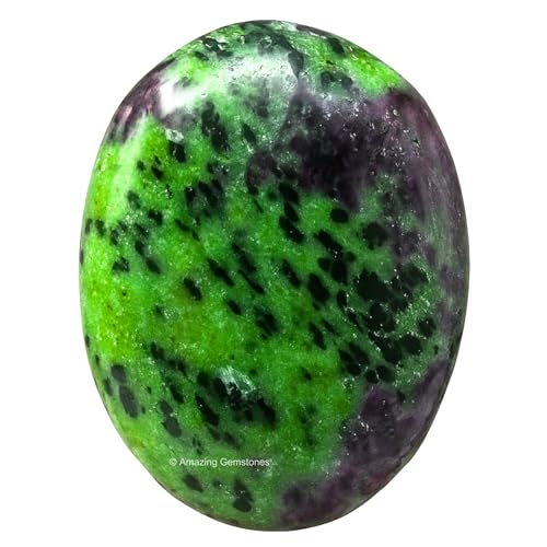 Image of Amazing Gemstone Ruby Zoisite Crystals and Healing Stones - Large Palm Stone Crystals Piedra - Crystal for Good Luck, Balanced Positive Energy, Meditation - Unique Stocking Stuffers