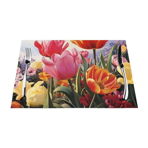 Sets de table Tulipe design lavables en PVC résistant de qualité supérieure - 3