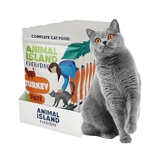 Animal Island Nassfutter für ausgewachsene Katzen Everyday feine Pastete mit Pute und Huhn in Brühe getreidefrei Multipack Portionsbeutel, 12 x 85g