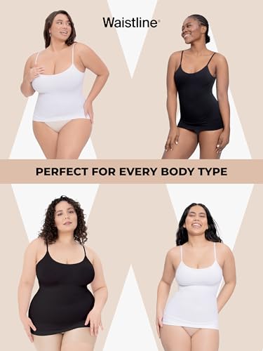 WAISTLINE Women's Compression Tank Top with Adjustable Thin Straps - Shapewear Cami for Tummy Control - Body Shaper Camisole