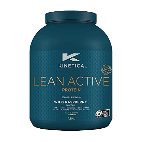 Kinetica Lean Protein Powder | 557mg CLA | 250mg L-Carintine L-Tartrate | 87.5mg Green Tea Extract | 98kcal & 15g Protein per serving | Grass Fed Whey | 72 Servings | Wild Raspberry | 1.8kg