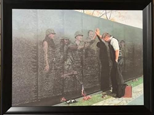 Reflections Framed by Lee Teter Fine Art Print Vietnam War Wall Memorial (Image Size: 26x19) (31x24 Framed)