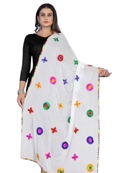 Elegant Heritage Chiffon Dupatta with Intricate Embroidery Accents