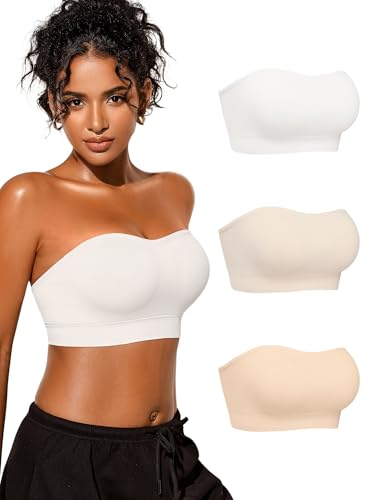 Image of Strapless Bras for Women Bandeau Wireless Tube Top Bralette - S-XL