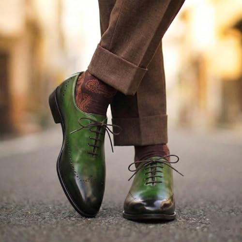 Image of Lethato Handcrafted Wholecut Oxford Men's Genuine Leather Lace Up Dress Shoes