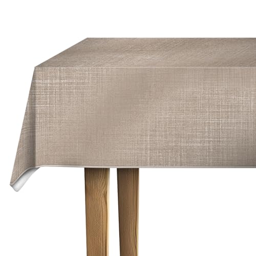 d-c-fix nappe toile cirée rectangulaire Sharon Greige 150 cm rund – nappe imperméable et anti tache style vintage pour table de cuisine, salle à manger ou...