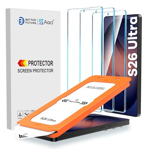 AACL 3-Pack for Samsung Galaxy S26 Ultra Screen Protector Tempered Glass, 9H Glass for S26 Ultra Screen Protector 5G, [Fast Alignment Tool] [Bubble Fr