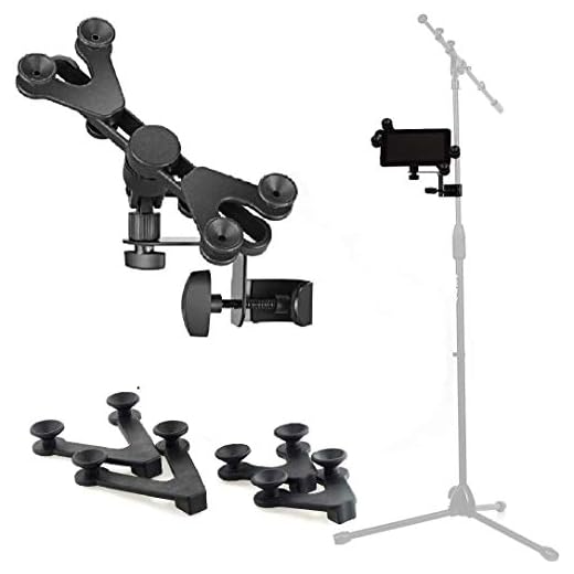 Hola! Music HM-MTH Microphone Music Stand iPad Tablet Smartphone Holder Mount - Fits Devices from 6 to 15 Inch