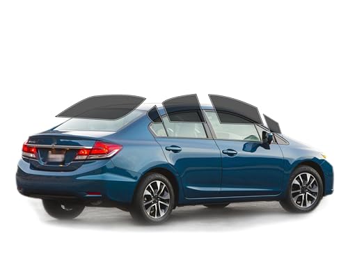 AUTOTEK Precut Windows Tint Film All Sides Cars Sun Blocking Protection Privacy Anti Shatter Glass 2 Ply Film Any Tint Shade kit for Honda Civic Sedan 2012-2015