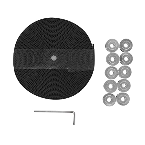 Cloimei Aluminum Alloy 20 Tooth Synchronous Wheels and Rubber 6mm Timing Belt Kit for CNC 3D Printer Machine 20 Teeth Pulley Set 5 Meters Belt Length with 10 Pulleys and Hex Wrenc - Image 9
