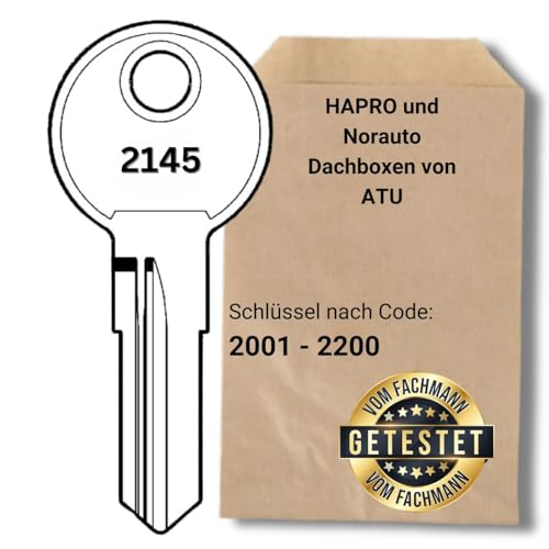 bayesen Ersatzschlüssel Kompatibel mit HAPRO und Norauto Dachboxen von ATU - Hochwertiger Ersatz Schlüssel für Skiboxen und Fahrradträger - Online Schlüsseldienst [Code - 2082]