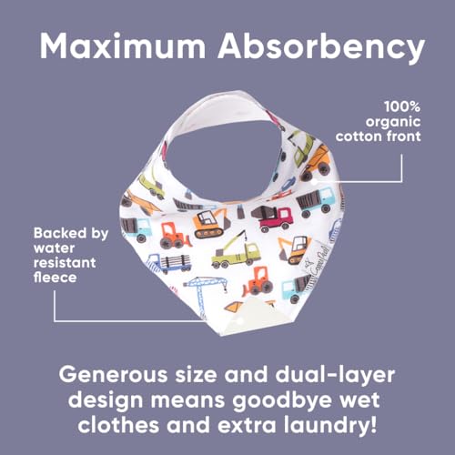 Copper Pearl 4 Pack Soft Cotton Baby Bibs for Drooling and Teething, Absorbent Drool Bibs for Baby Girl and Boy, Adjustable to Fit Newborns to Toddlers, Tons of Styles (Diesel)3