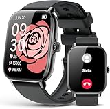 Kriutefy Smart Watch for Women Men, Bluetooth Call, Fitness Step Tracker Watch for Android iPhone Compatible, IP68 Waterproof Smartwatch with Sleep Monitor/Activity Tracker/Pedometer (Black, 1.91)