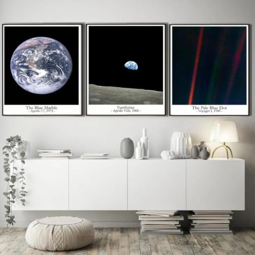 Póster de la Tierra Baibexing para decorar un salón moderno con arte espacial