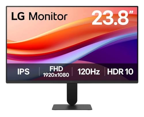 LG 24U411A Monitor 24' Full HD IPS, HDR 10, 120Hz, 1ms MBR, HDMI, D-Sub (VGA), Uscita cuffie, 1920x1080, sRGB 99%, Schermo Antiriflesso, Flicker Safe, Reader Mode, Nero