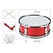JunZheHub 11inch Snare Drum with Adjustable Strap for Beginners And Teens, red