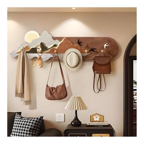 Perchero de pared marrón para llaves y bolsos en el recibidor 6