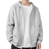 [アスペルシオ] ストリート系 スウエットパーカー 長袖 シルエット フルジップアップ フーディー メンズ 大人 オシャレ ジップアップパーカー アウトドア スウェット トップス b系 フード付き アウター アメカジ ジップ トレーナー ヒップホップ スウェットカジュアル 通学 スポーツ スエットパーカー 快適 着やすい ジップパーカー ビッグシルエット ジャージトップ (2XL) グレー 薄め