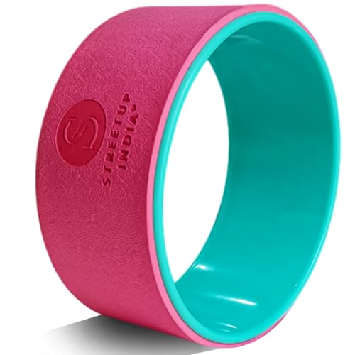 Image of Streetup India Yoga Wheel for Stretching, Exercise, Back Bends, Workout for Unisex With High Density Strong Foam Sweat Resistant (Pink)