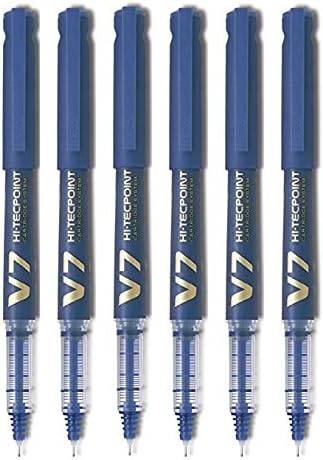 V7 Hi-Tecpoint Cartridge System Rollerball Pen Medium Point(Pack Of 6),Blue