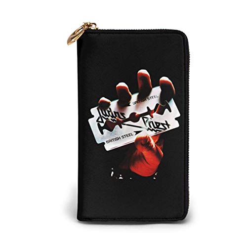 Preisvergleich Produktbild JHGFG Echtes Leder Geldbörsen mit Reißverschluss Geldbörse Reisetasche um Kartenhalter Organizer Clutch Bag Black