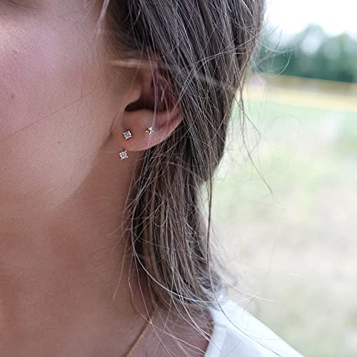 Sterling Silver Double CZ Ear Jacket Front Back Earrings3