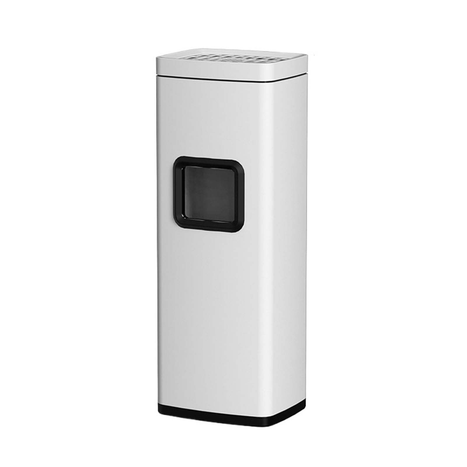 Z4T8M2K6G5 Waste Bin Waste Bin with Ashtray Removal Lid Stainless Steel Indoor Outdoor for Office Restaurant Trash Can(White)